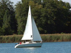 Unsere 21-Fu-Segelyacht auf dem Chiemsee. 